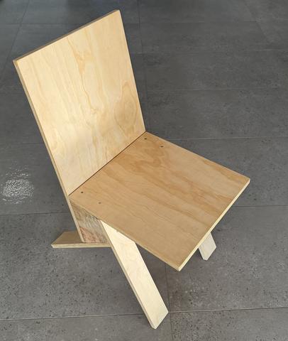 The wood bracket chair stands.