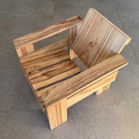 The crate chair again, this time in camphor laurel.