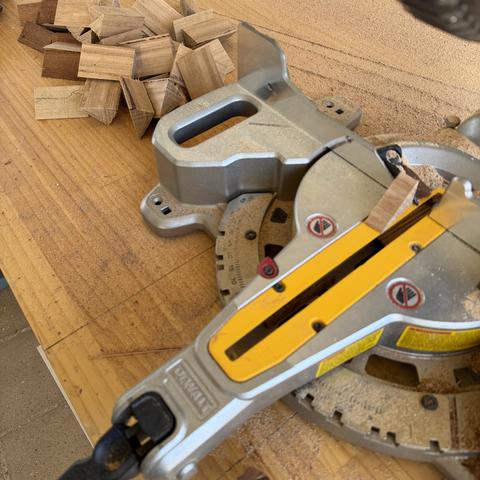 Forty cleats in under an hour, straight off the saws.